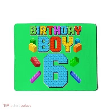 Funny Birthday Boy 6th Birthday Lego Master Builder Mousepad