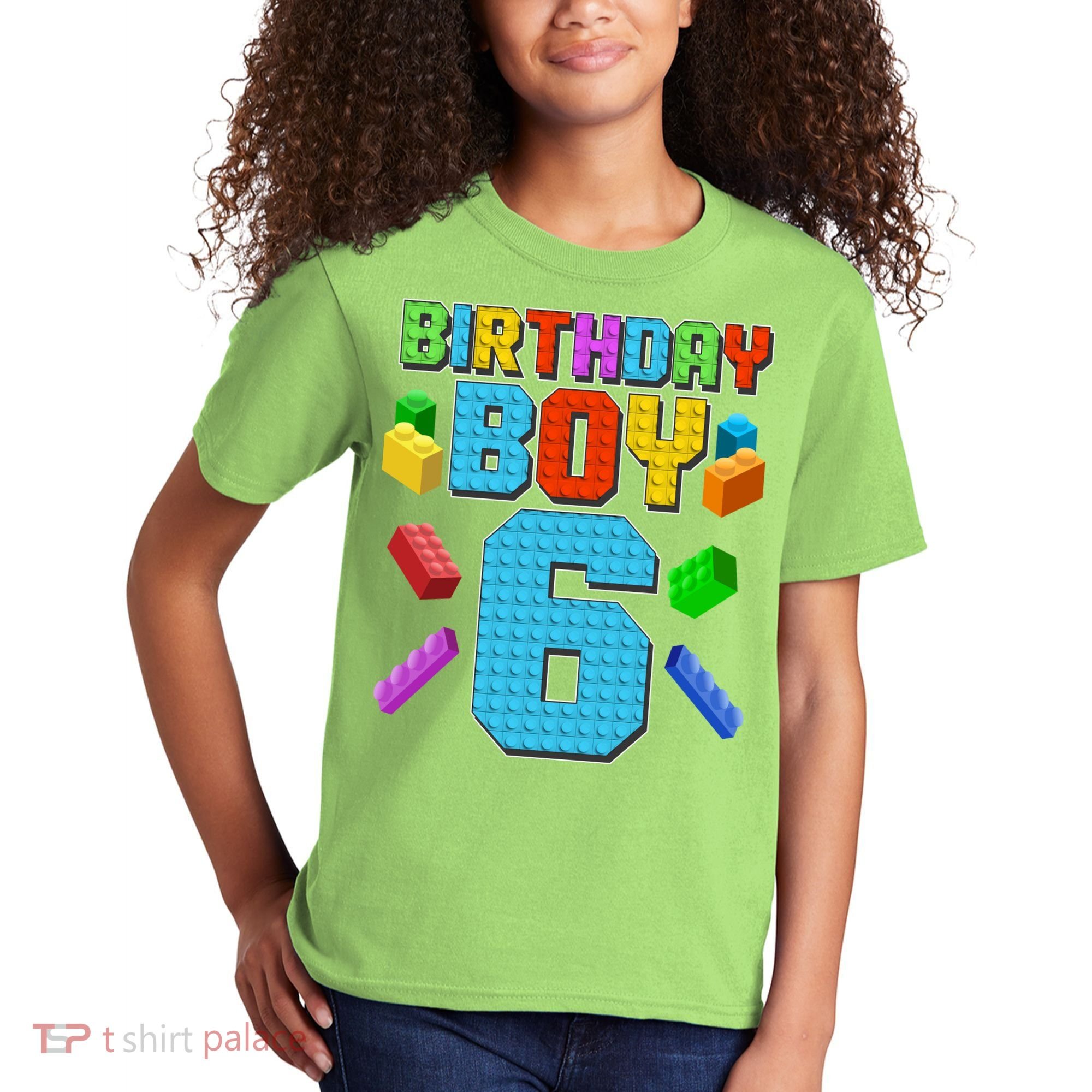 Funny Birthday Boy 6th Birthday Lego Master Builder Kids T-Shirt