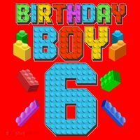 Funny Birthday Boy 6th Birthday Lego Master Builder Santa Hat thumb 1