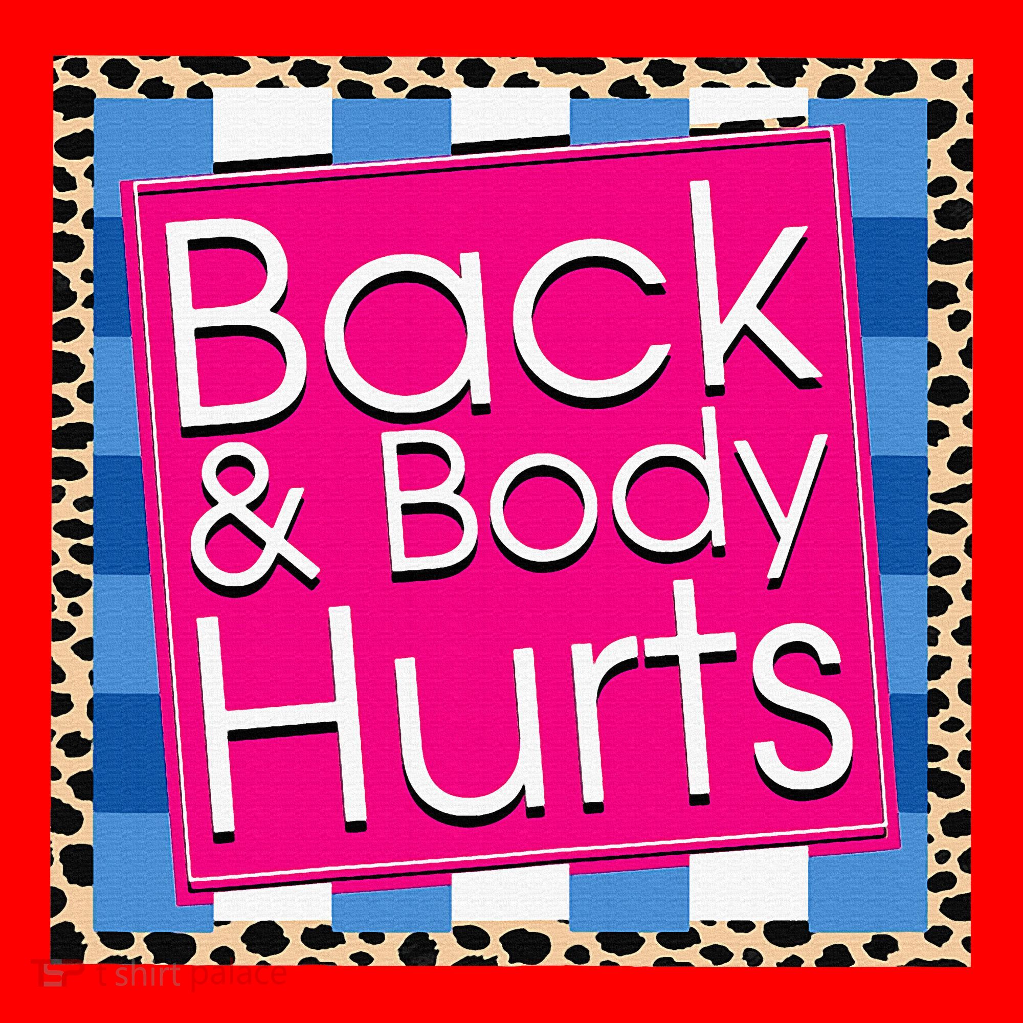 Funny Back Body Hurts Quote Workout Gym Santa Hat