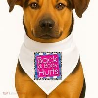 Funny Back Body Hurts Quote Workout Gym USA-Made Doggie Bandana thumb 1