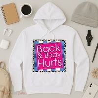 Funny Back Body Hurts Quote Workout Gym Hoodie thumb 3