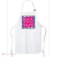 Funny Back Body Hurts Quote Workout Gym Apron thumb 0