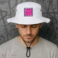 Funny Back Body Hurts Quote Workout Gym Bucket Hat thumb 2
