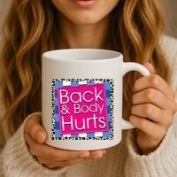 Funny Back Body Hurts Quote Workout Gym Coffee Mug thumb 3
