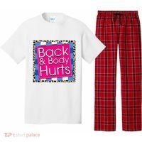 Funny Back Body Hurts Quote Workout Gym Pajama Set thumb 0