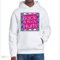 Funny Back Body Hurts Quote Workout Gym District V.I.T. Heavyweight Hoodie thumb 0