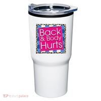 Funny Back Body Hurts Quote Workout Gym Tumbler thumb 0