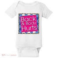 Funny Back Body Hurts Quote Workout Gym Baby Bodysuit thumb 0