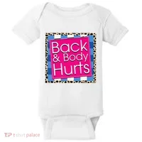 Funny Back Body Hurts Quote Workout Gym Baby Bodysuit thumb 0