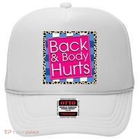 Funny Back Body Hurts Quote Workout Gym Hat thumb 0
