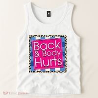 Funny Back Body Hurts Quote Workout Gym Tank Top thumb 2