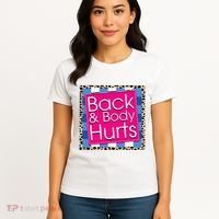 Funny Back Body Hurts Quote Workout Gym Women's T-Shirt thumb 4