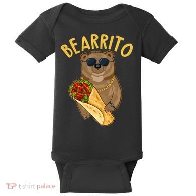 Funny Bearrito Bear Baby Bodysuit