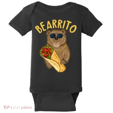 Funny Bearrito Bear Baby Bodysuit