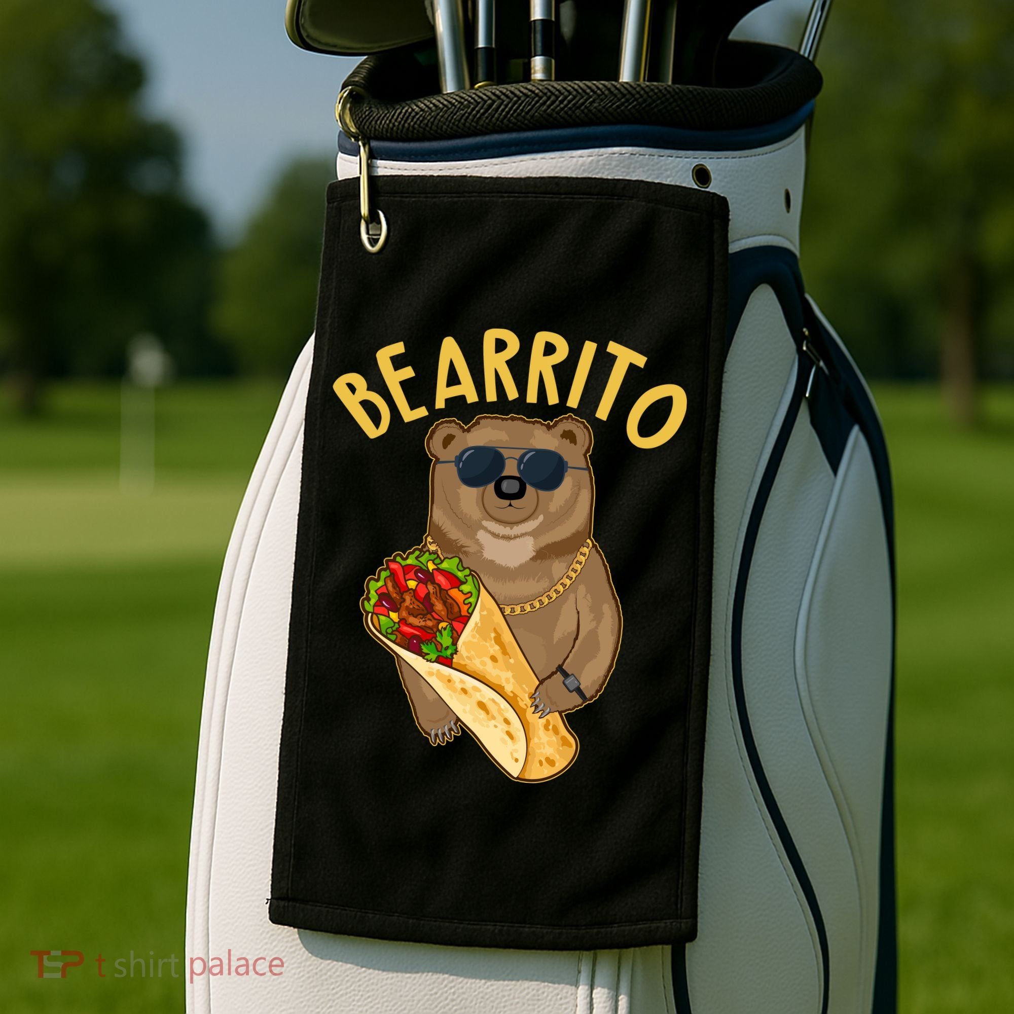 Funny Bearrito Bear Golf Towel