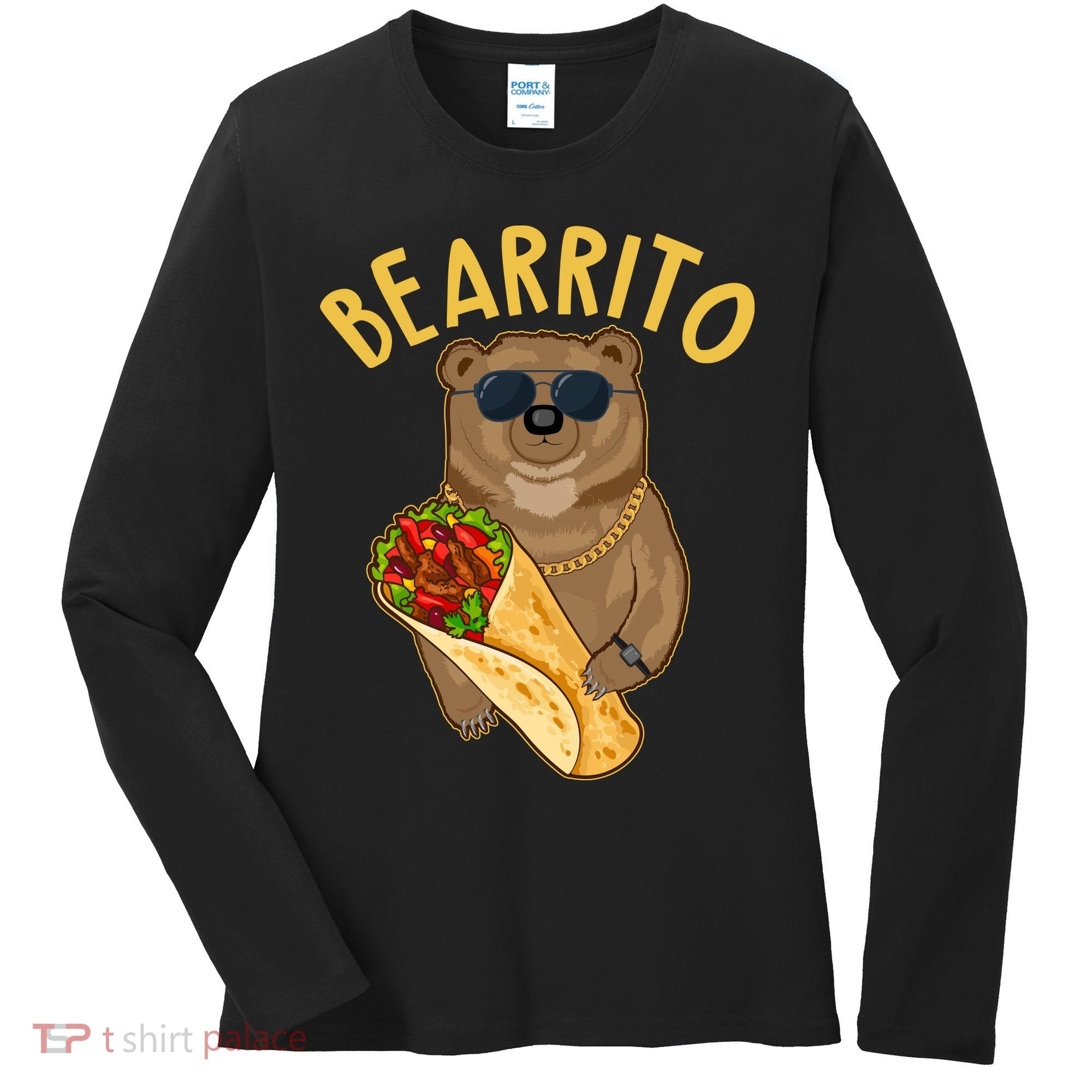 Funny Bearrito Bear Women's Long Sleeve Shirt