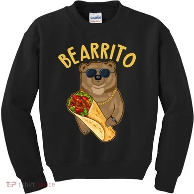 Funny Bearrito Bear Kids Sweatshirt