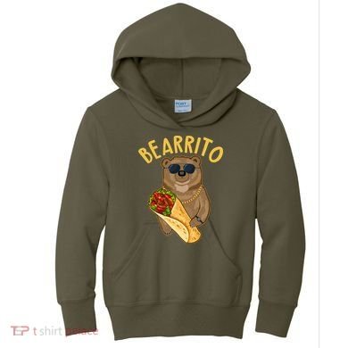 Funny Bearrito Bear Kids Hoodie