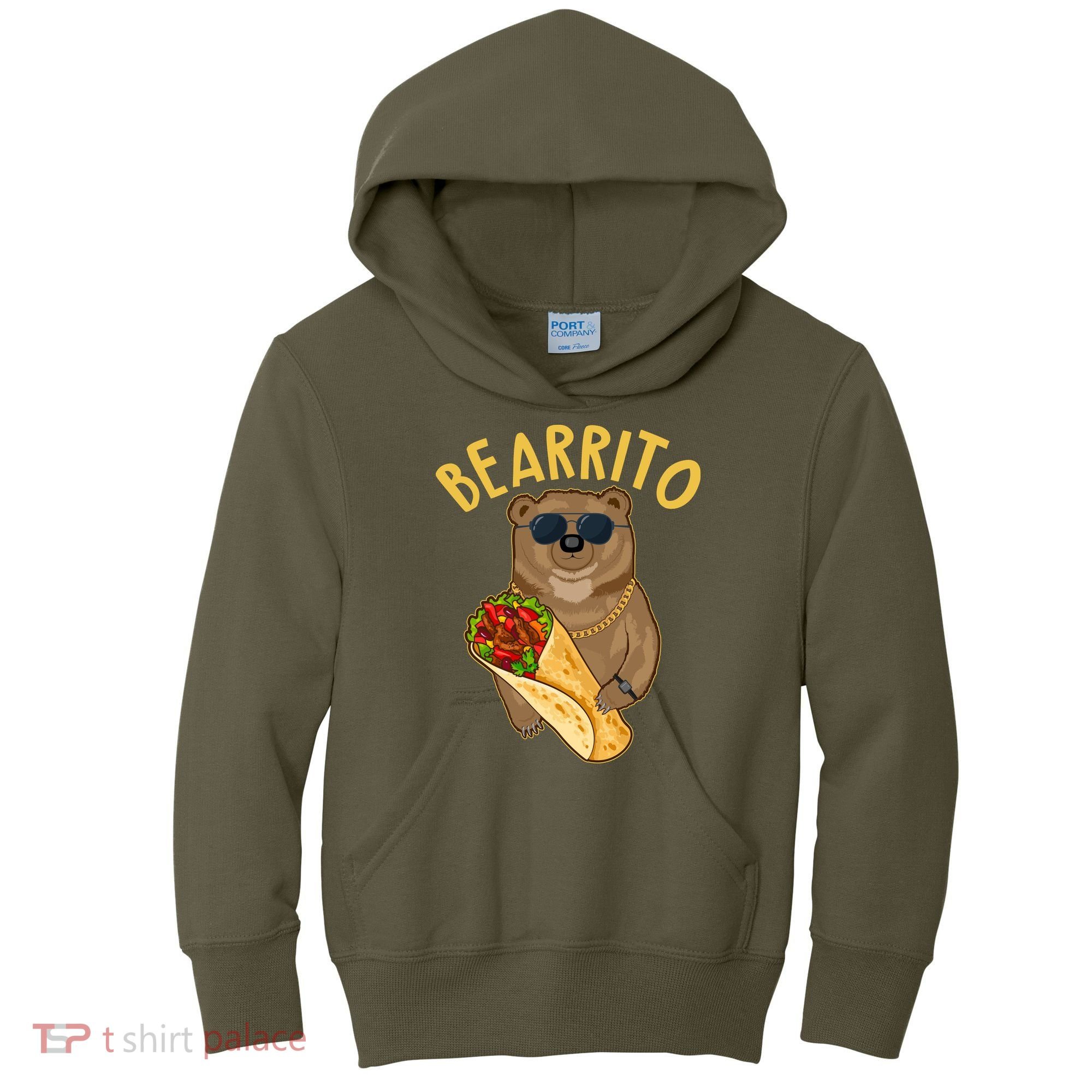 Funny Bearrito Bear Kids Hoodie