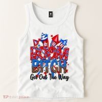 Funny Boom Bitch Get Out The Way Tank Top thumb 2