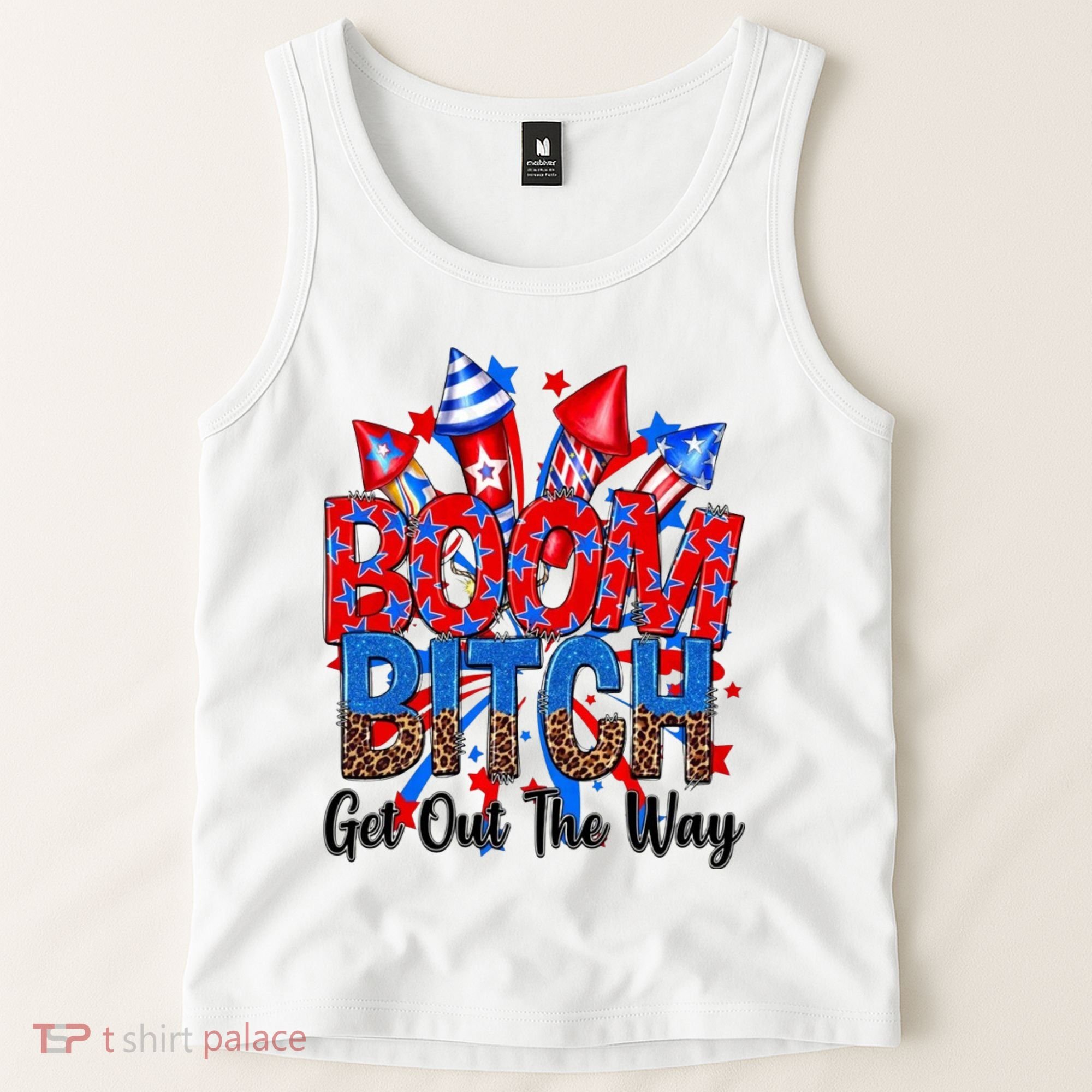 Funny Boom Bitch Get Out The Way Tank Top