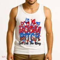 Funny Boom Bitch Get Out The Way Tank Top thumb 3