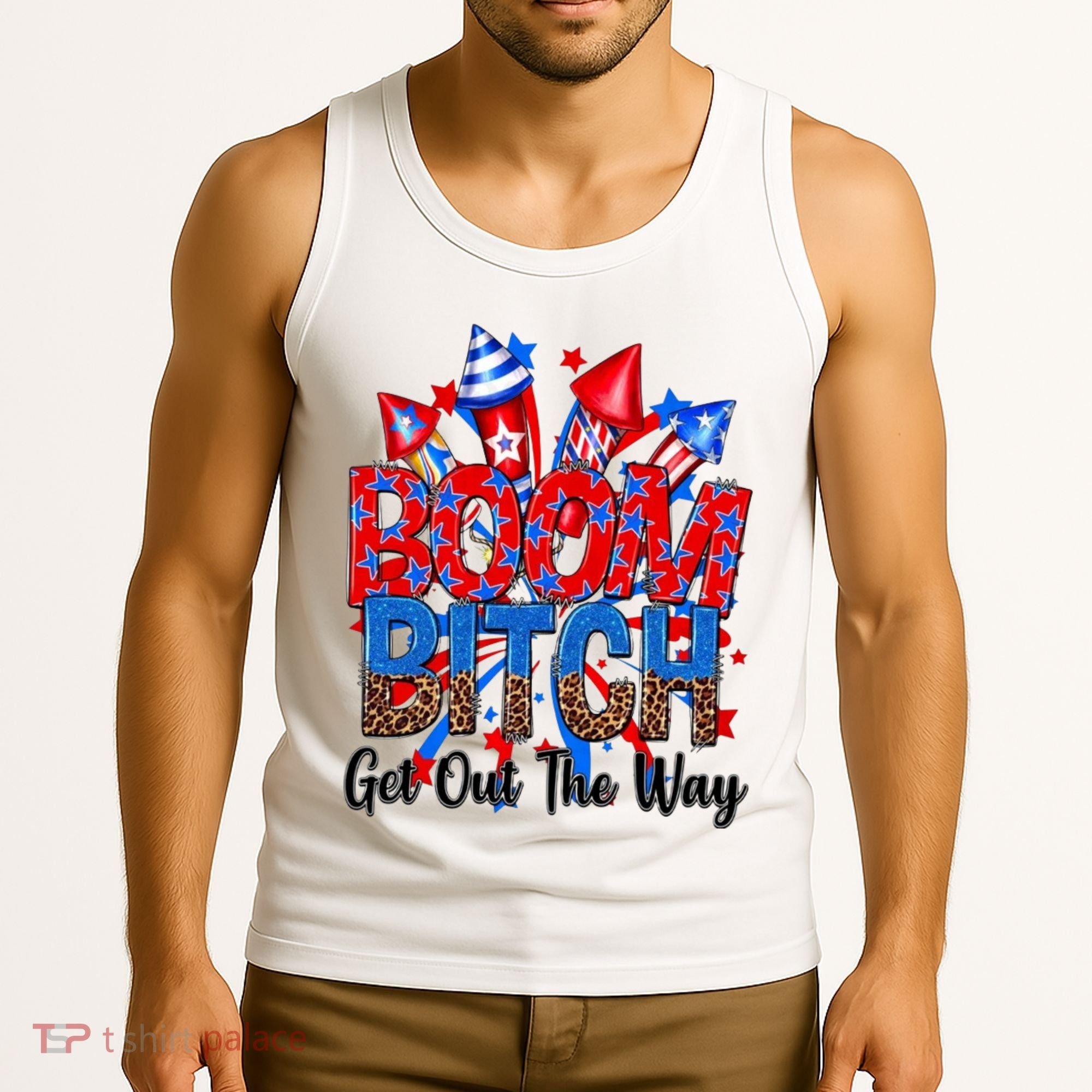 Funny Boom Bitch Get Out The Way Tank Top