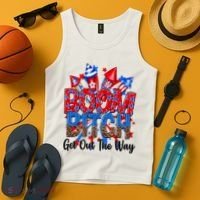 Funny Boom Bitch Get Out The Way Tank Top thumb 4