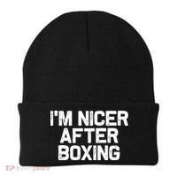 Funny Boxer Boxing Coach IM Nicer After Boxing Cool Gift Beanie thumb 0