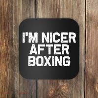 Funny Boxer Boxing Coach IM Nicer After Boxing Cool Gift Coaster thumb 0