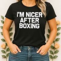 Funny Boxer Boxing Coach IM Nicer After Boxing Cool Gift Women's T-Shirt thumb 2