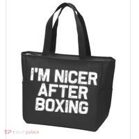 Funny Boxer Boxing Coach IM Nicer After Boxing Cool Gift Tote Bag thumb 3