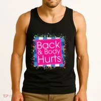 Funny Back Body Hurts Tank Top thumb 3
