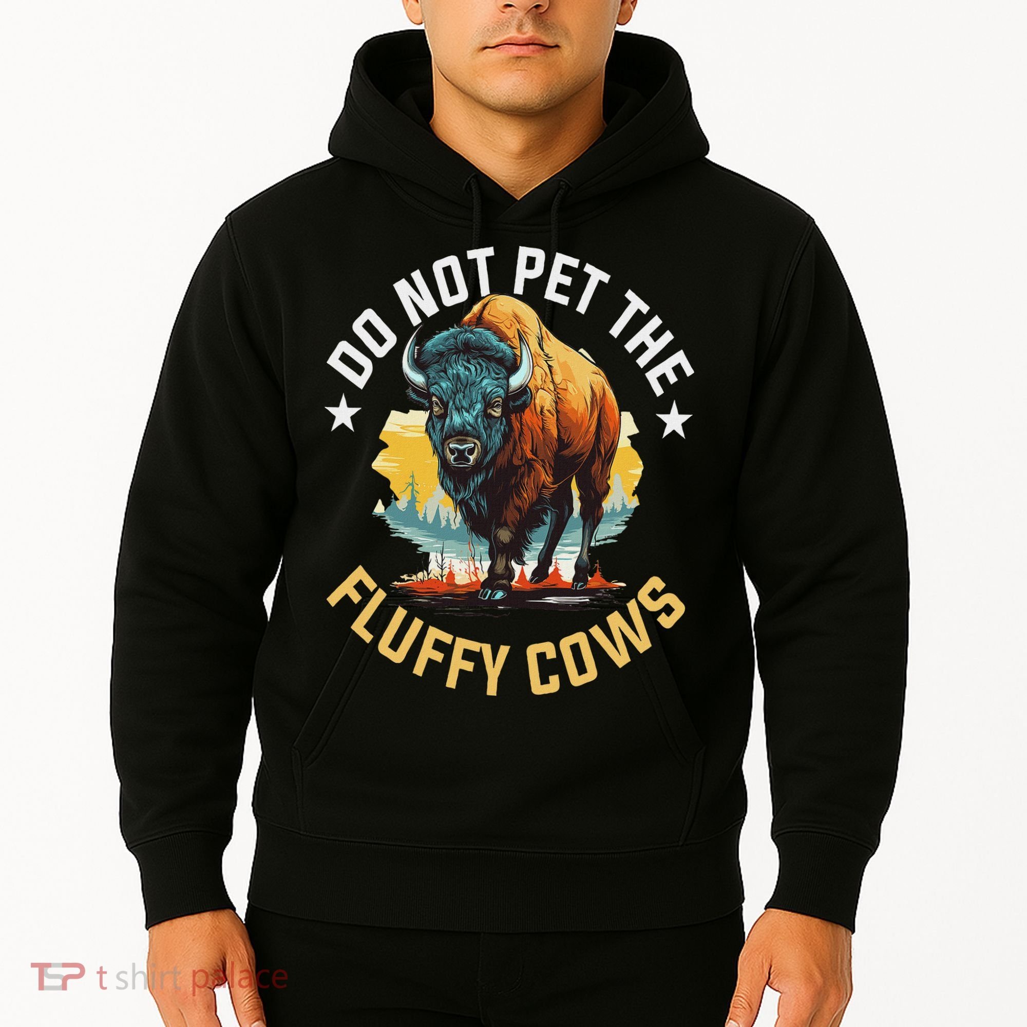 Funny Buffalo Bison Do Not Pet The Fluffy Cows Hoodie