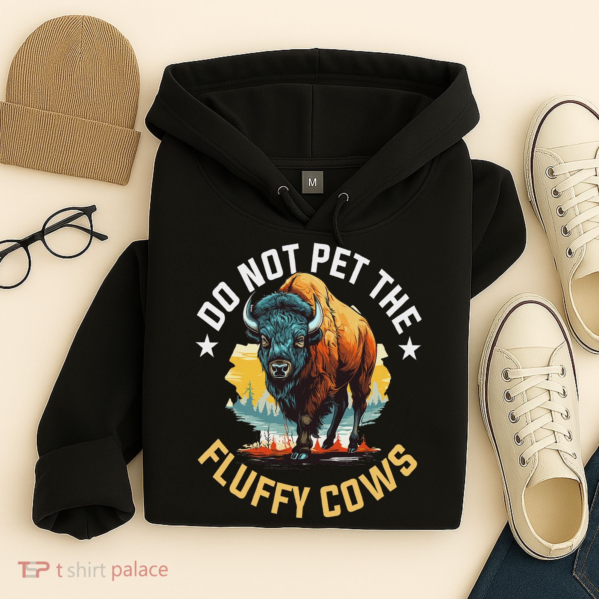 Funny Buffalo Bison Do Not Pet The Fluffy Cows Hoodie