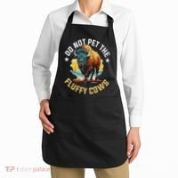 Funny Buffalo Bison Do Not Pet The Fluffy Cows Apron thumb 2