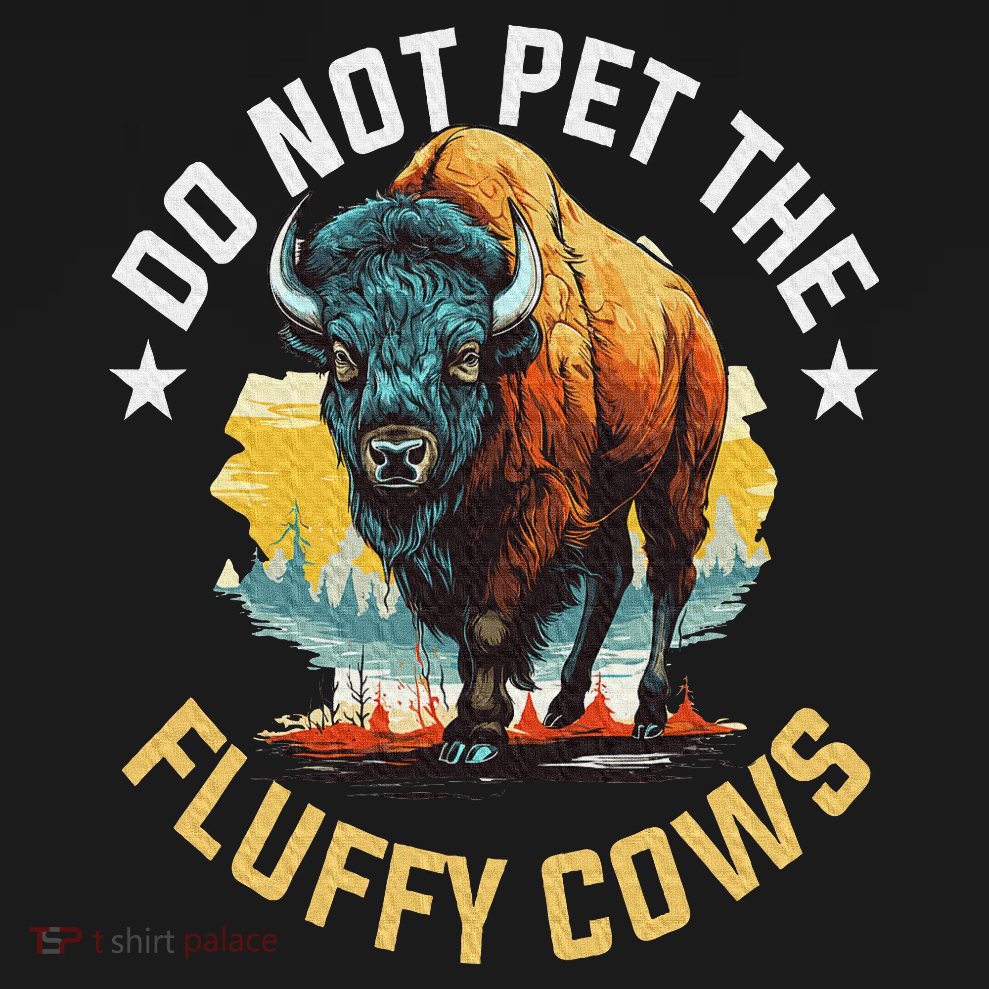 Funny Buffalo Bison Do Not Pet The Fluffy Cows Coaster