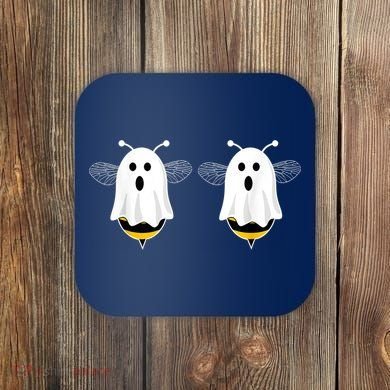Funny Boo Bees Couples Halloween Costume Coaster