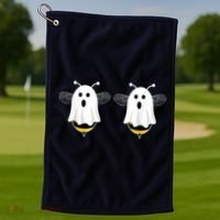 Funny Boo Bees Couples Halloween Costume Golf Towel thumb 1
