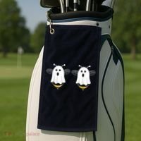 Funny Boo Bees Couples Halloween Costume Golf Towel thumb 2