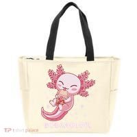 Funny Bobaxolotl Boba Tea Bubble Milk Kawaii Axolotl Anime  Tote Bag thumb 0