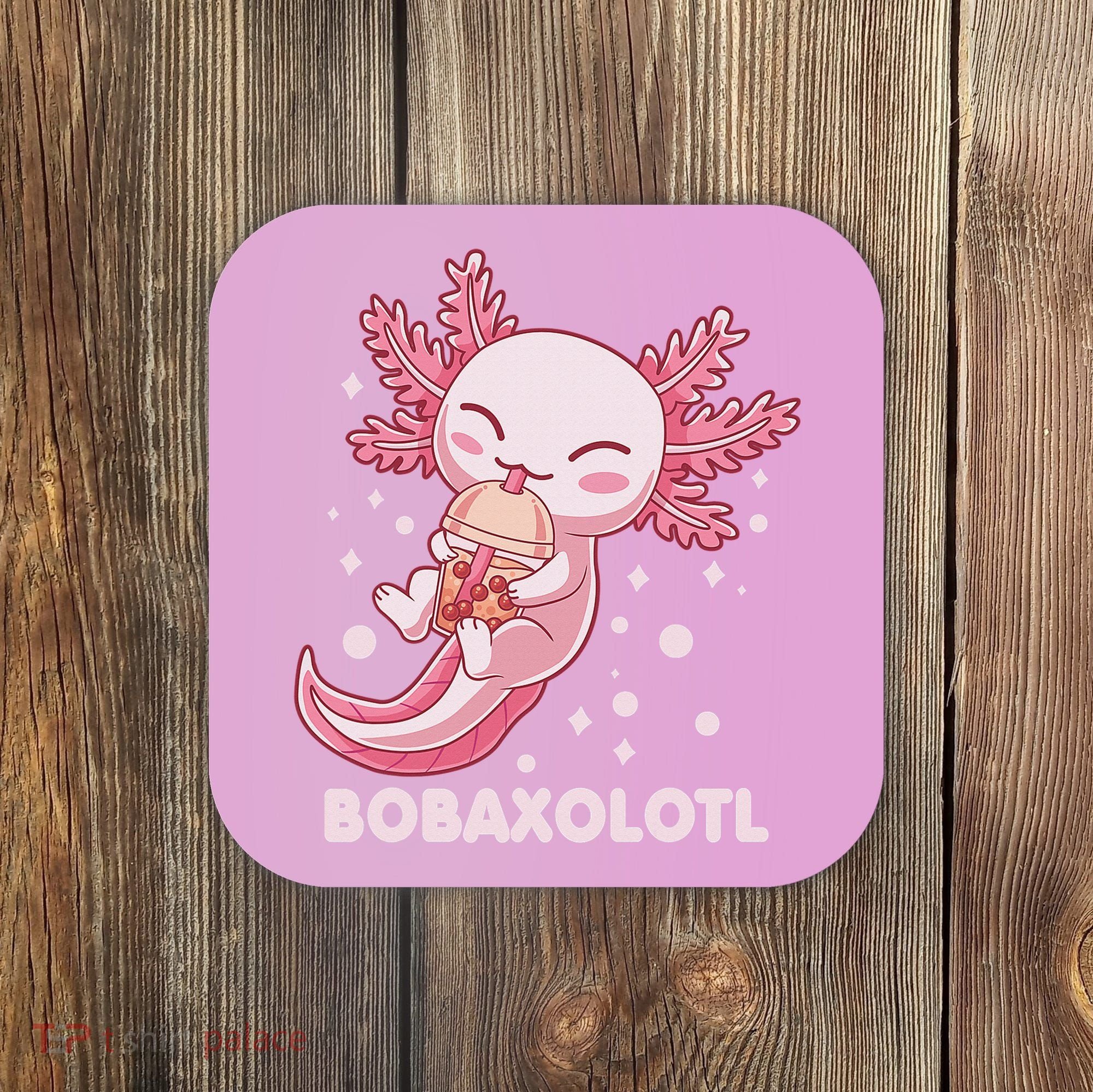 Funny Bobaxolotl Boba Tea Bubble Milk Kawaii Axolotl Anime  Coaster