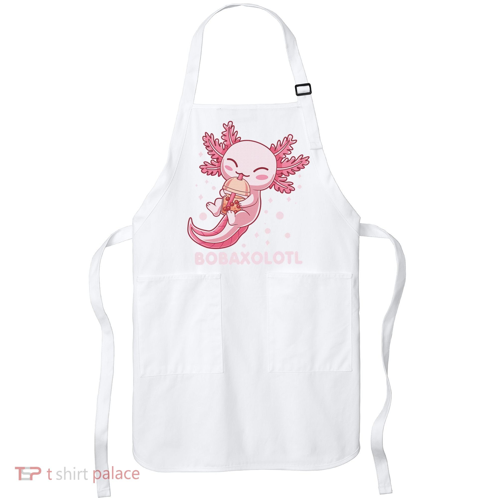 Funny Bobaxolotl Boba Tea Bubble Milk Kawaii Axolotl Anime  Apron