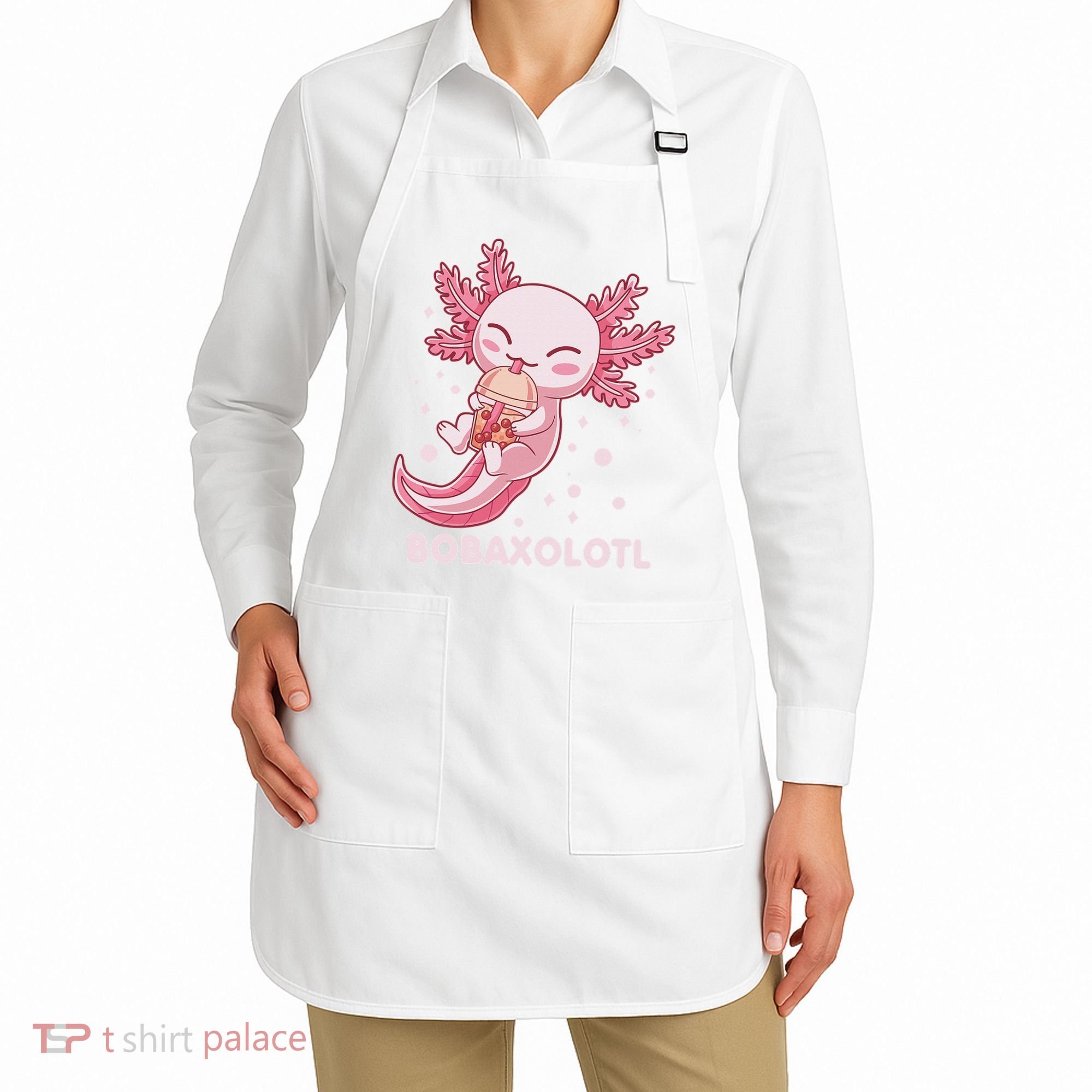 Funny Bobaxolotl Boba Tea Bubble Milk Kawaii Axolotl Anime  Apron