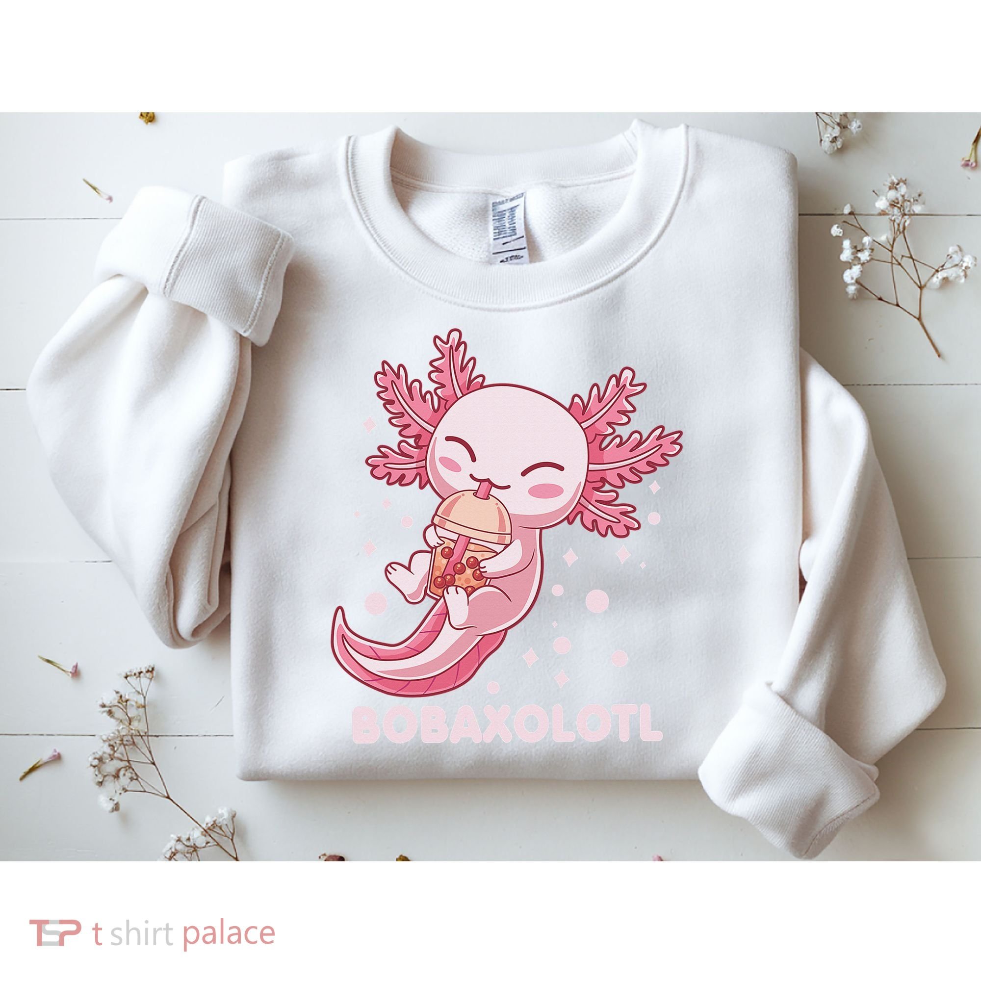 Funny Bobaxolotl Boba Tea Bubble Milk Kawaii Axolotl Anime  Sweatshirt