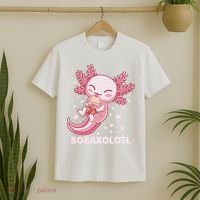 Funny Bobaxolotl Boba Tea Bubble Milk Kawaii Axolotl Anime  T-Shirt thumb 2