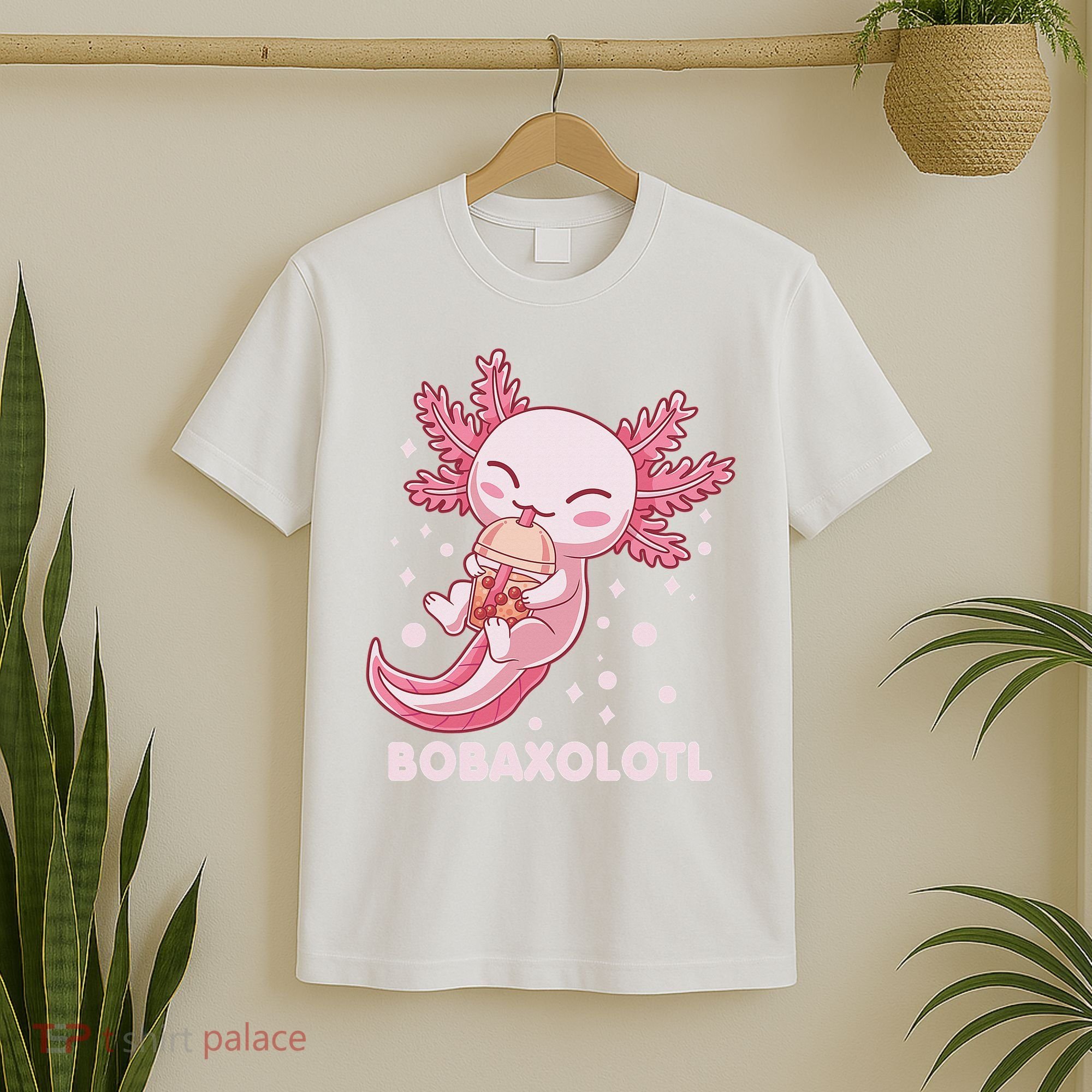 Funny Bobaxolotl Boba Tea Bubble Milk Kawaii Axolotl Anime  T-Shirt