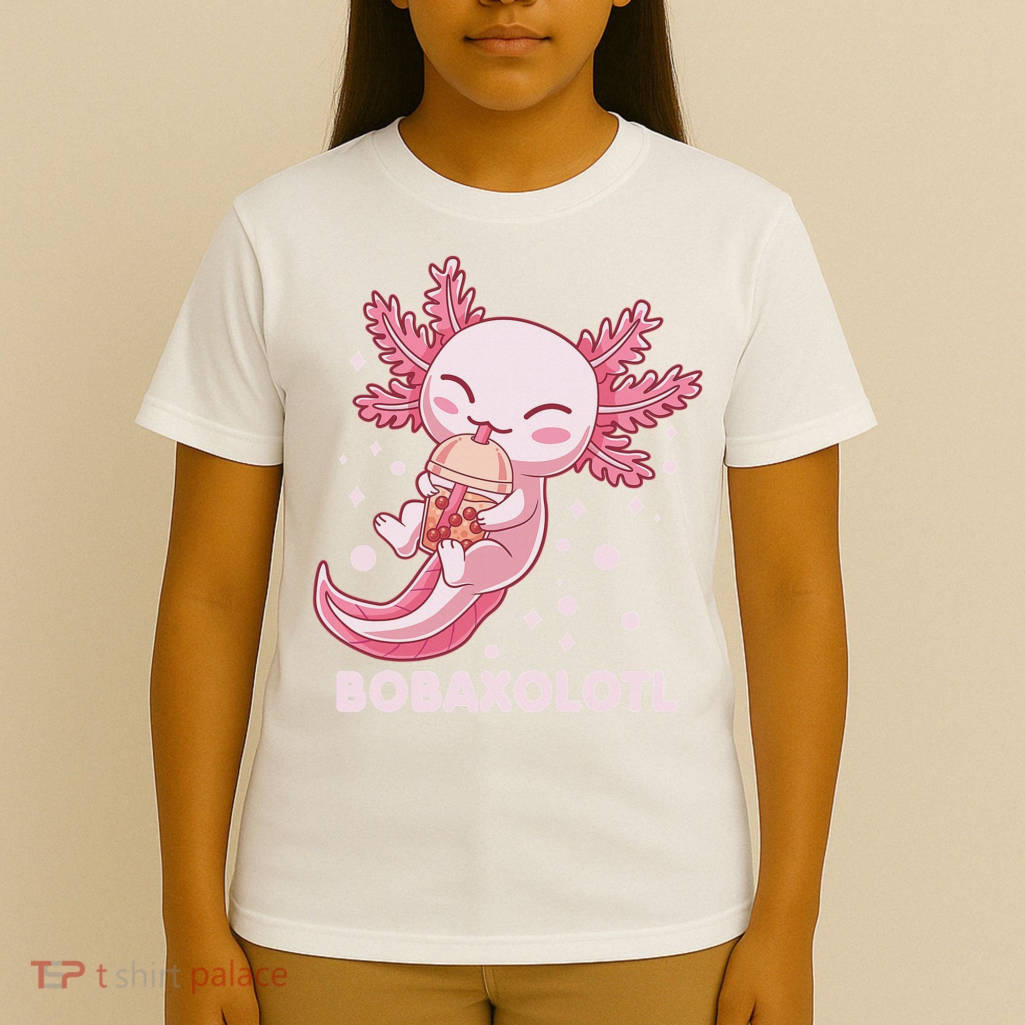 Funny Bobaxolotl Boba Tea Bubble Milk Kawaii Axolotl Anime  T-Shirt
