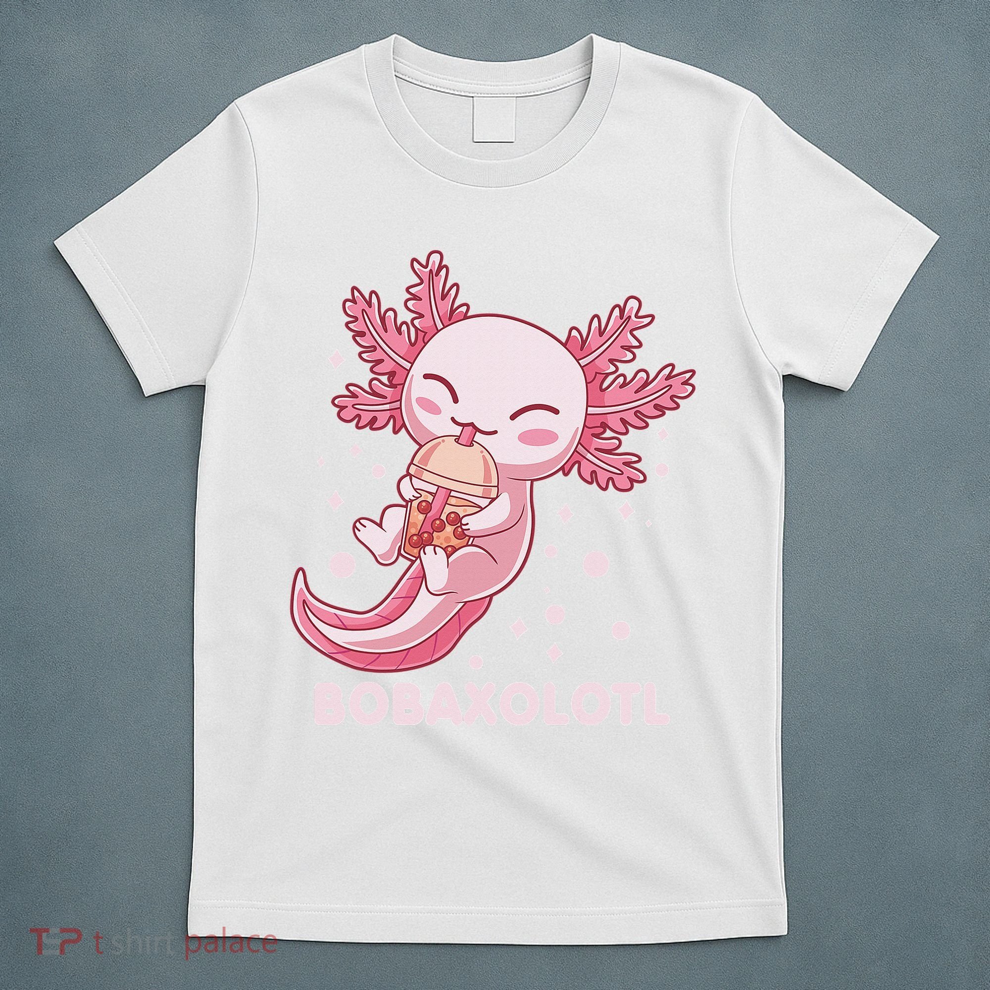 Funny Bobaxolotl Boba Tea Bubble Milk Kawaii Axolotl Anime  T-Shirt